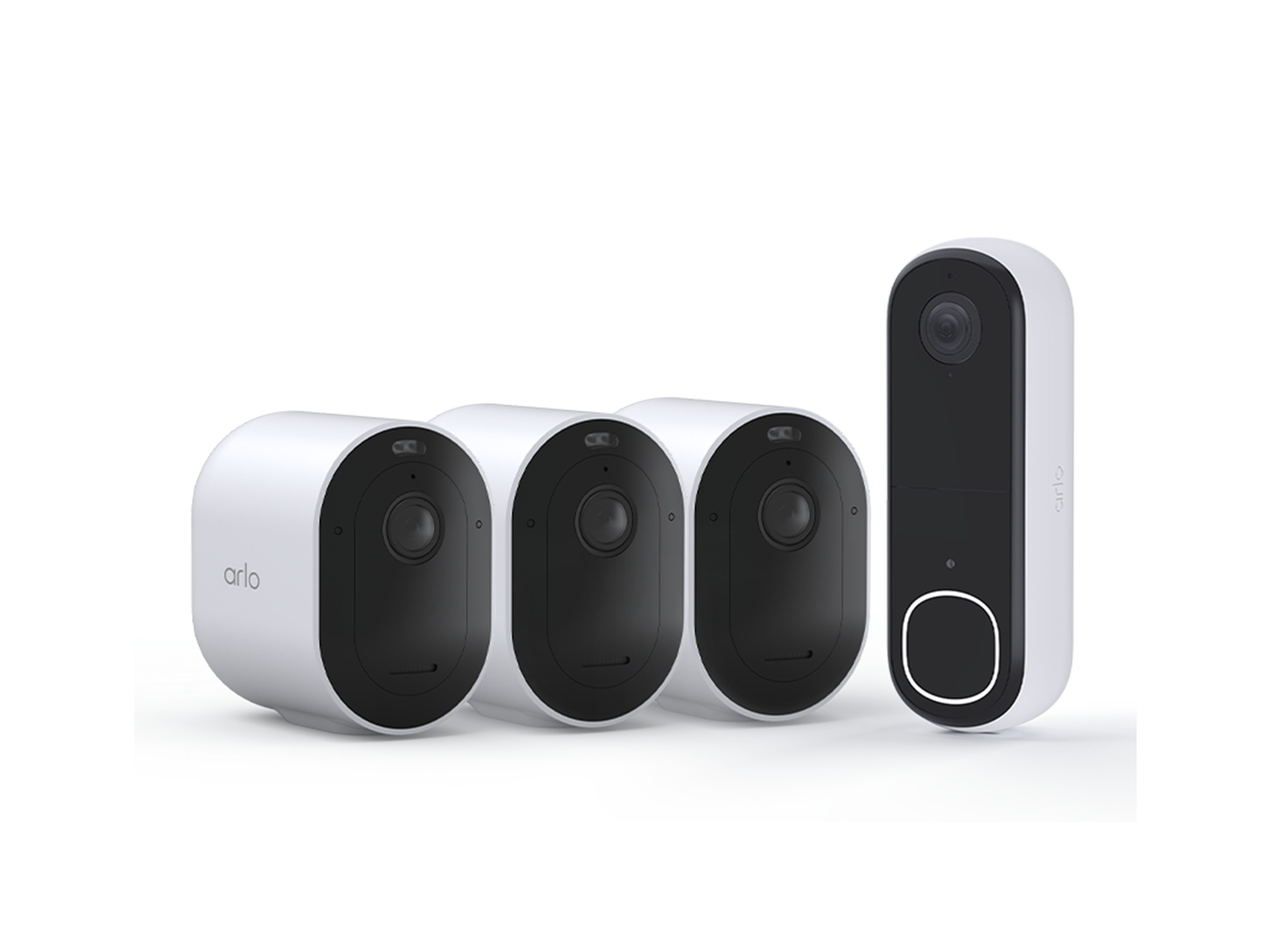 The Pro 5 Camera + 2K Wireless Doorbell Bundle | White Security Camera ...